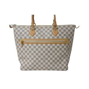 Louis Vuitton white Saleya Damier tote Azur leather White bag brown